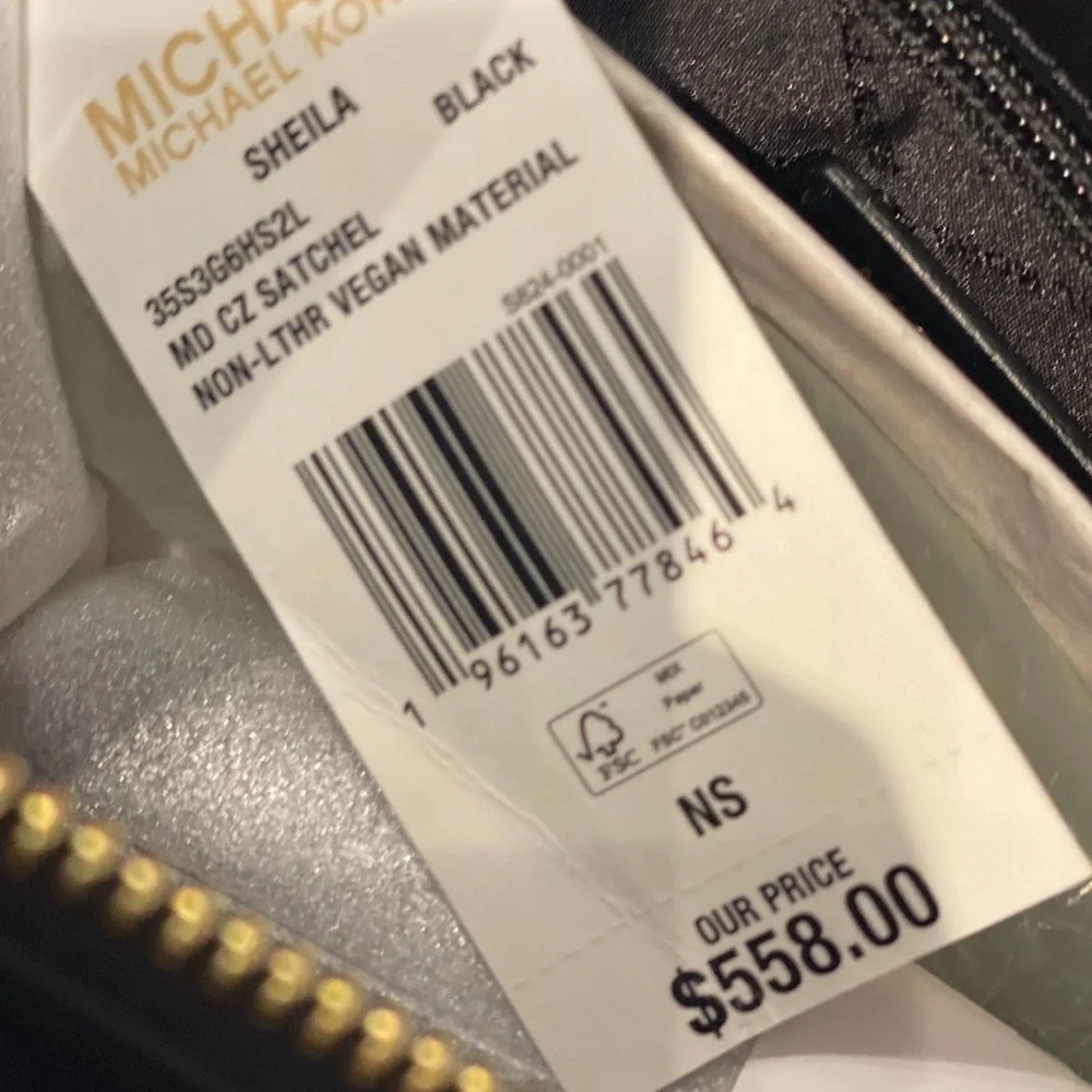 Michael Kors Sheila Medium Satchel Crossbody Bag Black